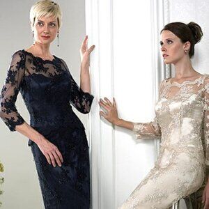 Beautiful Champagne beaded Wedding dress/ Cocktail/Formal attendant small train